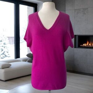&Isla 100% CASHMERE Short Sleeve Sweater Size S/P